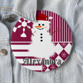 Snowman-WeihnachtsStrumpf-Namen-Umbau-Knöpfe Button (Beispiel)