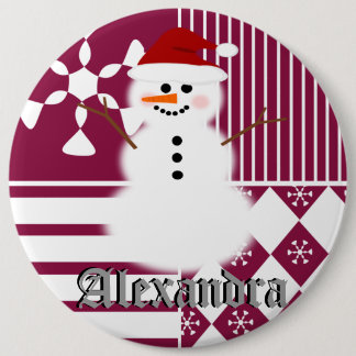 Snowman-WeihnachtsStrumpf-Namen-Umbau-Knöpfe Button