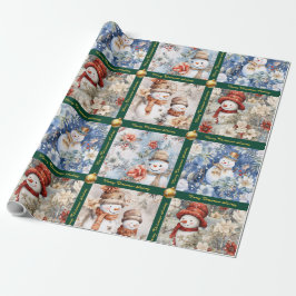 Snowman Weihnachtswrapping Paper mit Text Geschenkpapier