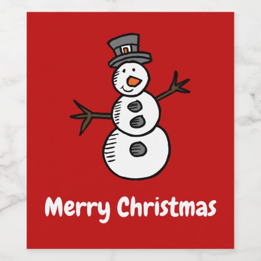 Snowman Weinetikett (Einzelnes Label)