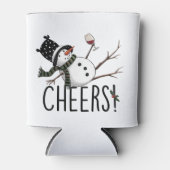 Snowman Wine Christmas Funny Drinking Wine Santa Dosenkühler (Vorderseite)