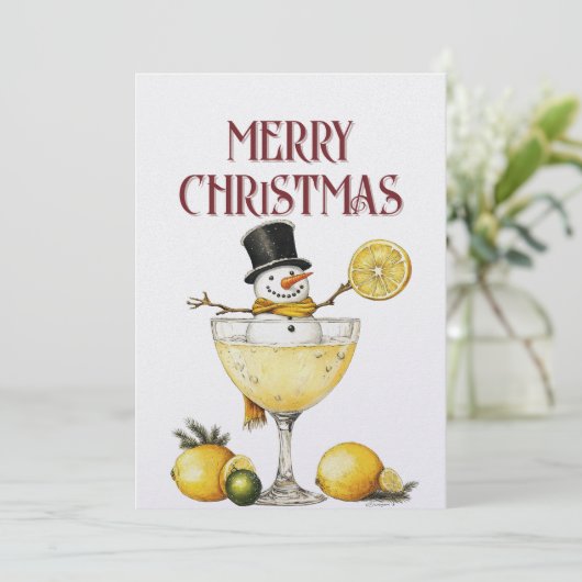 Snowman Wine Winter Weihnachten (Stehend Vorderseite)
