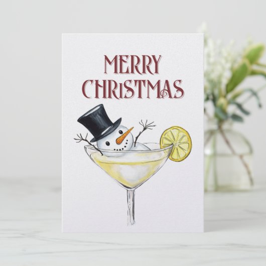 Snowman Wine Winter Weihnachten (Stehend Vorderseite)