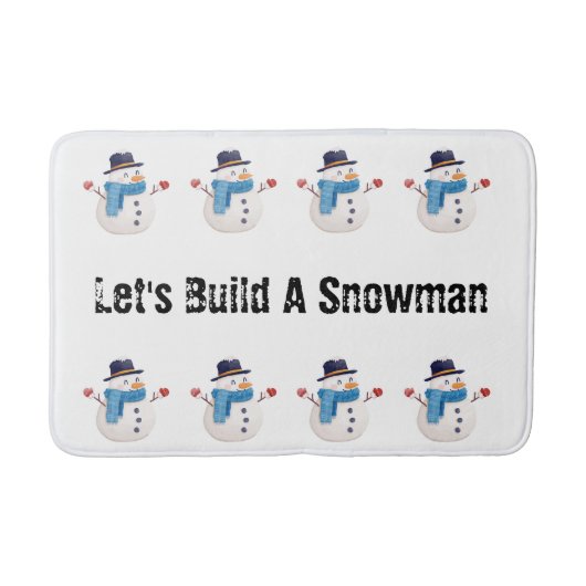 Snowman Winter Bathroom Mat Badematte (Vorderseite)