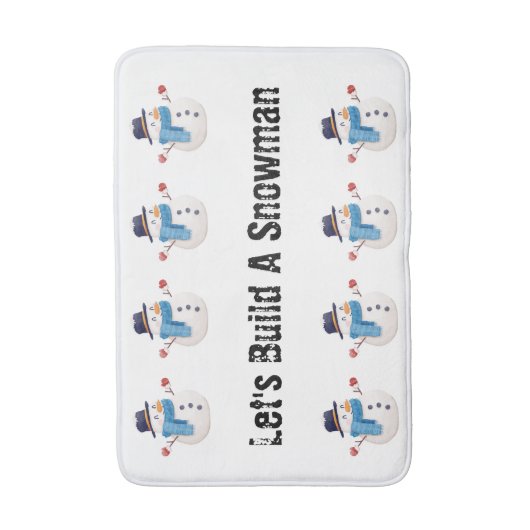 Snowman Winter Bathroom Mat Badematte (Vorderseite Vertikal)