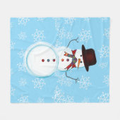 Snowman Winter / Christmas Fleece Blanket (Vorderseite (Horizontal))