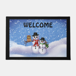 Snowman Winter Door Mat Fußmatte