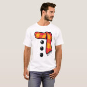 Snowman Winter Drei schwarze Tasten Scarf Kostüm T-Shirt (Vorne ganz)