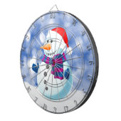 Snowman Winter Frohe Weihnachtsschnee Dartscheibe (Vorderseite rechts)