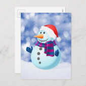 Snowman Winter Frohe Weihnachtsschnee Feiertagspostkarte (Vorne/Hinten)