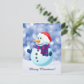 Snowman Winter Frohe Weihnachtsschnee Feiertagspostkarte (Stehend Vorderseite)