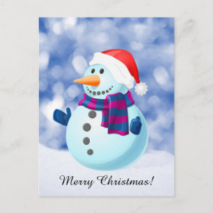 Snowman Winter Frohe Weihnachtsschnee Feiertagspostkarte