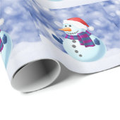 Snowman Winter Frohe Weihnachtsschnee Geschenkpapier (Rolleneckpunkt)