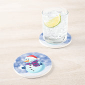 Snowman Winter Frohe Weihnachtsschnee Getränkeuntersetzer (Seite)