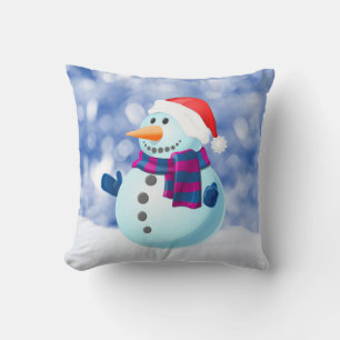 Snowman Winter Frohe Weihnachtsschnee Kissen