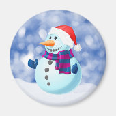 Snowman Winter Frohe Weihnachtsschnee Magnet (Vorne)