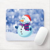 Snowman Winter Frohe Weihnachtsschnee Mousepad (Mit Mouse)