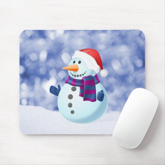 Snowman Winter Frohe Weihnachtsschnee Mousepad (Mit Mouse)