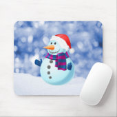 Snowman Winter Frohe Weihnachtsschnee Mousepad (Mit Mouse)