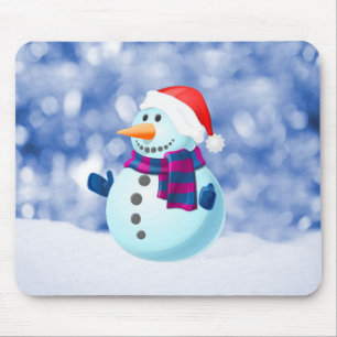 Snowman Winter Frohe Weihnachtsschnee Mousepad