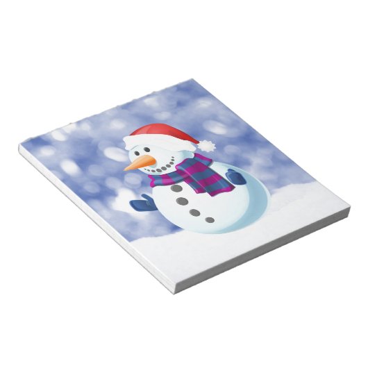 Snowman Winter Frohe Weihnachtsschnee Notizblock (angewinkelt)