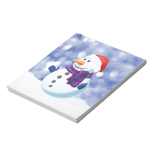 Snowman Winter Frohe Weihnachtsschnee Notizblock (Rotiert)