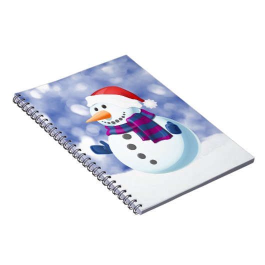 Snowman Winter Frohe Weihnachtsschnee Notizblock (Rechte Seite)