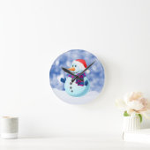Snowman Winter Frohe Weihnachtsschnee Runde Wanduhr (Zuhause)