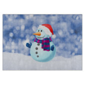 Snowman Winter Frohe Weihnachtsschnee Schneidebrett (Vorderseite)