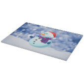 Snowman Winter Frohe Weihnachtsschnee Schneidebrett (Ecke)