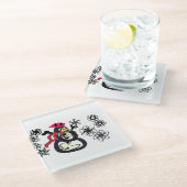 Snowman winter  glasuntersetzer (Schrägansicht)