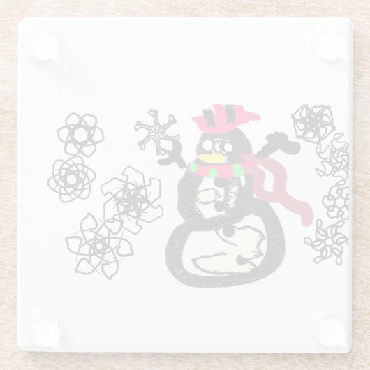 Snowman winter glasuntersetzer (Rückseite)