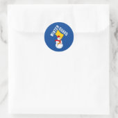 Snowman Winter Guard Classic Round Sticker (Tasche)