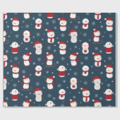 Snowman Winter Hats Geschenkpapier (Flach)