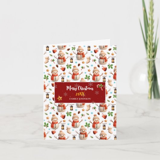 Snowman Winter Holiday - Merry Christmas Feiertagskarte (Vorderseite)