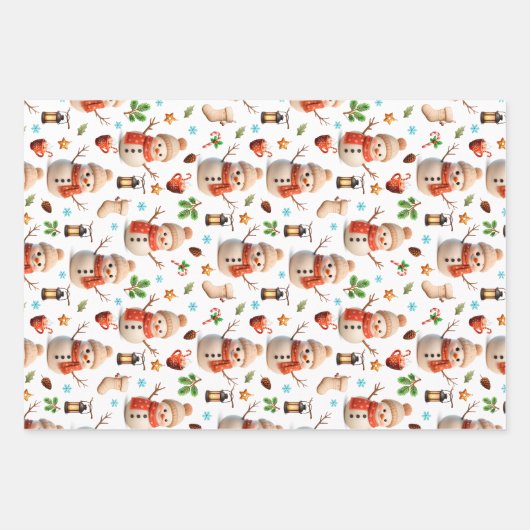Snowman Winter Holiday - Merry Christmas Geschenkpapier Set (Vorderseite)