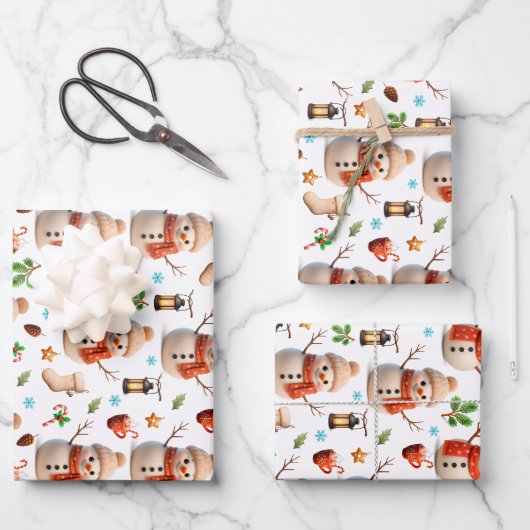 Snowman Winter Holiday - Merry Christmas Geschenkpapier Set (Vorderseite)