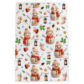Snowman Winter Holiday - Merry Christmas Mittlere Geschenktüte (Rückseite)
