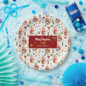 Snowman Winter Holiday - Merry Christmas Pappteller (Party)