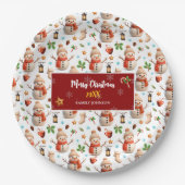 Snowman Winter Holiday - Merry Christmas Pappteller (Vorderseite)