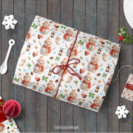 Snowman Winter Holiday - Merry Christmas Seidenpapier
