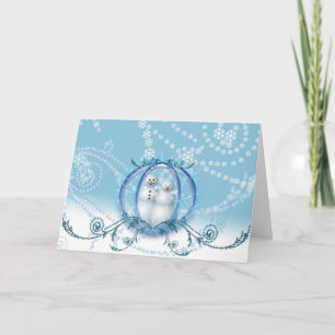 Snowman Winter Holiday Snowflake Xmas Blank Innen Feiertagskarte