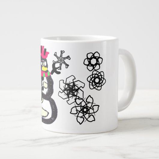 Snowman winter  Jumbo-Tasse (Vorderseite Rechts)