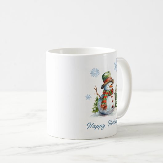 Snowman Winter Mug – Custom Holiday Gift Kaffeetasse (VorderseiteRechts)