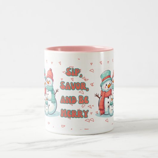 Snowman Winter pastellfarbene Tasse (Mittel)