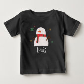 Snowman Winter Personalisiert Baby T-shirt (Vorderseite)