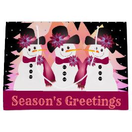 Snowman Winter Scene Große Geschenktüte