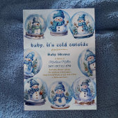Snowman Winter Theme Baby Boy Dusche Einladung