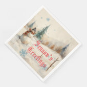 Snowman Winter-Themed Serviette (Ecke)