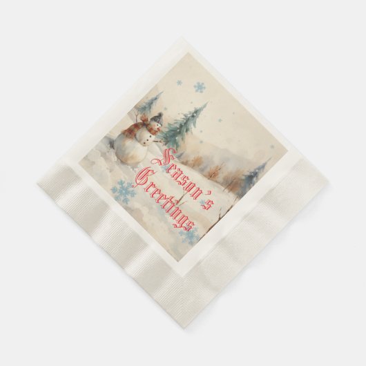 Snowman Winter-Themed Serviette (Ecke)